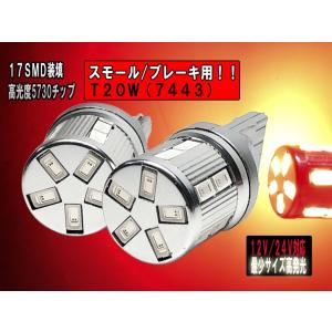 送料無料 超小型 超光LED 12V/24V 無極性 T20S/W兼用 （7440/7443） ウェ...