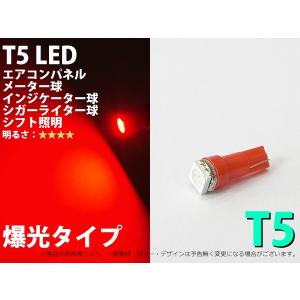 T5ウェッジ 1smd　3chip 　大光量　レッド【2072】 1個｜mfactory-yashop