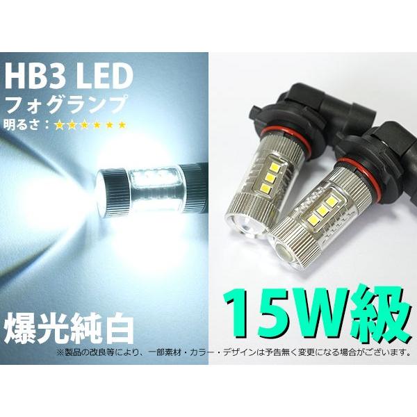 15W級 爆光純白 HB3 ハイパワーチップ16連 フォグランプLED【2217】