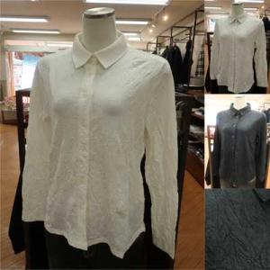 ivory beads しわ加工のブラウス型長袖カットソー♪