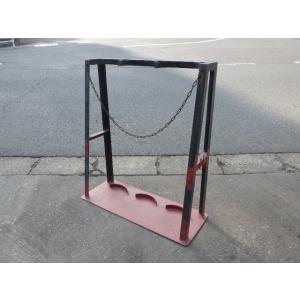 中古 ガスボンベスタンド 865x350x1015mm φ250mm 新でん