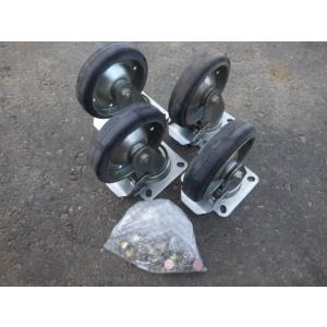 中古  150mm自在キャスター 4個セット J-150 新でん