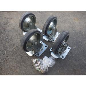 中古  150mm自在キャスター 4個セット J-150 新でん