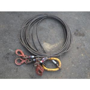 中古 1.6tフック ロックフック４点吊り ワイヤーフック ワイヤー長約6m 太さφ12mm 新でん