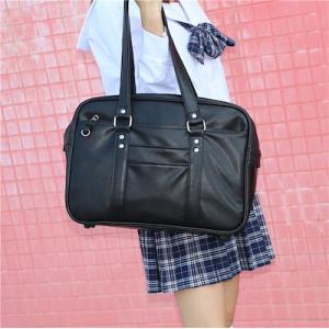 スクールバッグ合皮女子男子ショルダーサブバッグ黒a4通学学生中学生高校生かわいいおしゃれ