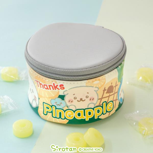 しろたん だいすきパインポーチ 小物入れ ポーチ ミニポーチ 丸型 ラウンド型 マルチケース 収納 ...