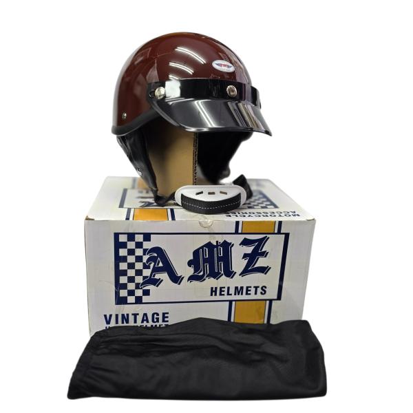 品 AMZ/MTX/ヘルメット 　あずき色　赤　ビンテージハーフヘルメット SIZE:XL　観賞用　...