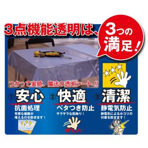 透明 テーブルクロス ビニール 撥水 T-60...の詳細画像1
