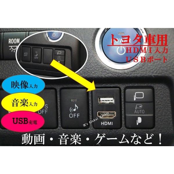 トヨタ車用 HDMI 入力＆ USB 電源ポート搭載 スイッチホール アンドロイド スマホ ipho...