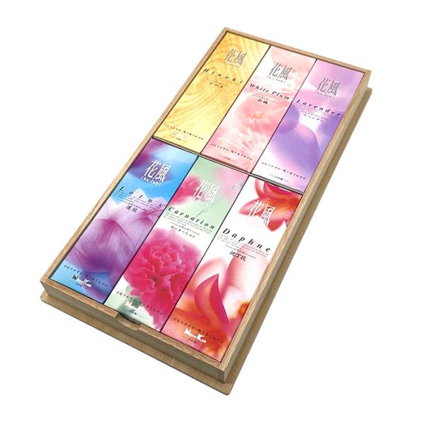 進物 花風 アソート6種入 桐箱 線香（ギフト用） 微煙
