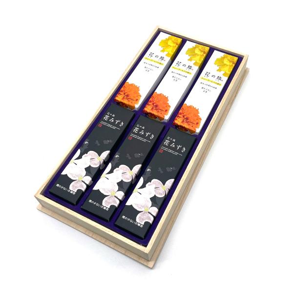 【微煙】進物 花の旅 マリーゴールド+花みずき 桐箱