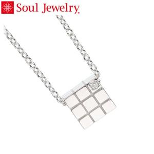 遺骨ペンダント Soul Jewelry キューブ Pt900 プラチナ 『ダイヤモンド』 （予定納期約4週間） (2209000461)[遺骨 ペンダント]｜mgohnoya