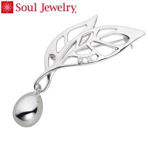 Soul Jewelry ハシズク シルバー925・ロジウムメッキ・ダイヤモンド （ブローチ・シリーズ ） (2209001195)[手元供養]｜mgohnoya