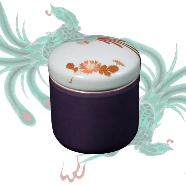 菊鳳凰紋 紫紺彩磁 サイズ：分骨壺 (深川製磁) (2209000406)
