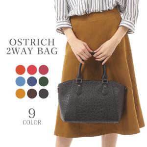 オーストリッチ ハンドバッグ レディース  本革 卒業式 入学式 通勤 旅行  駝鳥 ダチョウ フルポイント ショルダー ハンドバッグ  2way  鞄  30代 40代 50代