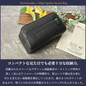 オーストリッチ 本革 セカンドバッグ メンズ ...の詳細画像2