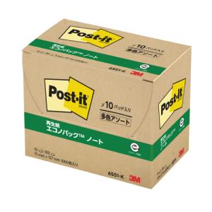 Post-it エコノパック 6551-K 混色 m328160｜mgshoten