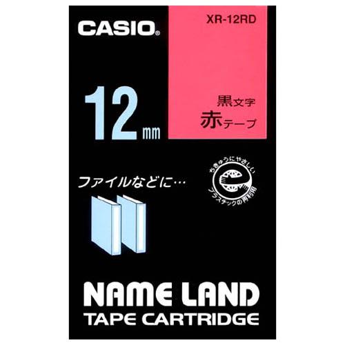 ラベルテープ XR-12RD 赤に黒文字 12mm
