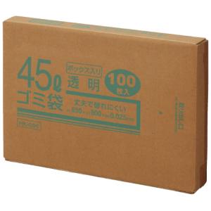 45Lゴミ袋 透明 ボックス入 100枚｜mgshoten