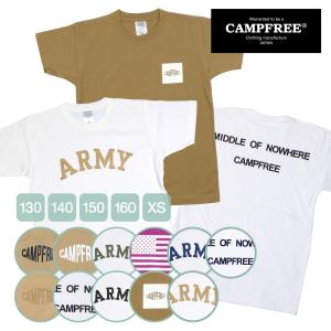 サンプルライン CAMPFREE キャンプフリー Tシャツ 半袖 半そで ジュニア キッズ 男の子 女の子 バックプリントtシャツ コットンtシャツ ロゴTシャツ ペアtシャツ｜mha