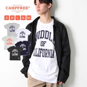 CAMPFREE Tシャツ 半袖 カレッジロゴ ロゴtシャツ メンズ プリントTシャツ アメカジ 夏 コットンtシャツ ロゴt ティーシャツ ティシャツ｜mha