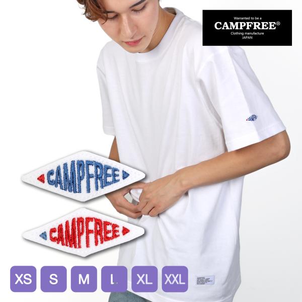 CAMPFREE ロゴ Tシャツ メンズ 半袖 7.1オンス 厚手 ワンポイント ブランド コットン...