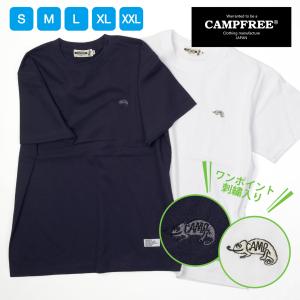 ティシャツ メンズtシャツ CAMPFREE ロゴTシャツ コットン メンズ t