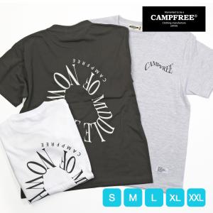 Tシャツ メンズ 半袖 5.6oz ティシャツ 半袖tシャツ ロゴtシャツ CAMPFREE ブランド プリント コットン 綿 大きいサイズ 白 綿100% 10698｜mha