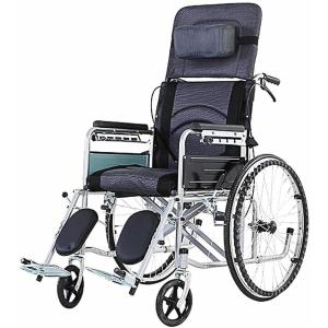 折り畳み車椅子 車椅子 軽量 介助ブレーキ付き 簡易車椅子 車いす 6位調整リクライニングチェア 介護?介助用 介助型 移動＆歩行支援 自宅でも外出でも小回り楽々｜mhaloshop