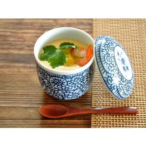 食器 和食器 おしゃれ 茶碗蒸し たこ唐草茶碗蒸し 染付け  器 モダン 美濃焼 蒸し碗