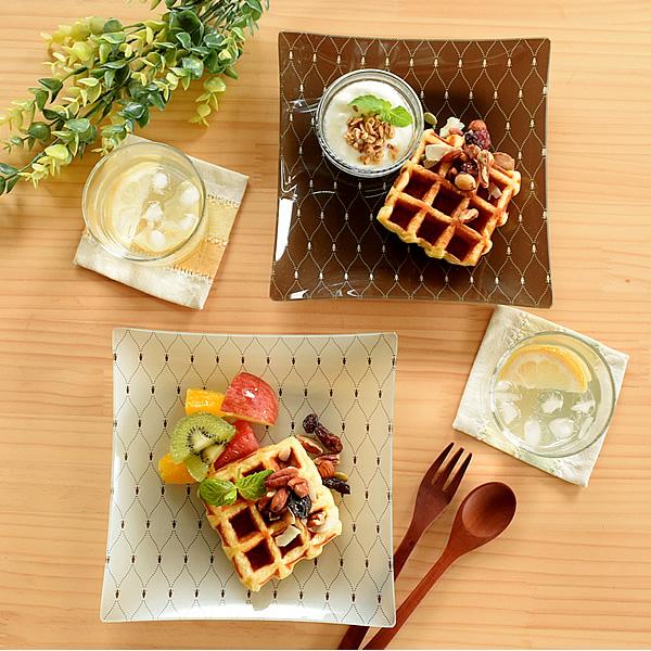 食器 おしゃれ 皿 取り皿 19.7cmスクエアーガラスプレート 中皿 プレート 角皿 ガラス