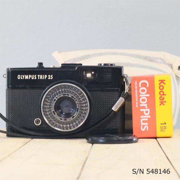 【中古】【保証付 】　オリンパス　OLYMPUS TRIP 35　ブラック　S/N 546985（ケ...