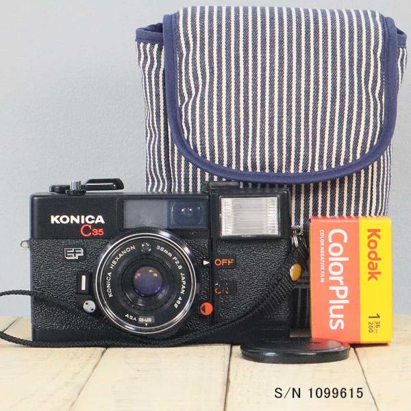 【中古】【保証付 】　コニカ　KONICA C35 EF S/N 1099615（ケース・フイルム付...