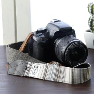 カメラストラップ camera strap　一眼レフ　ミラーレス一眼用　ぴん縞胡桃　３．５ｃｍ幅フリータイプ