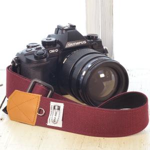 カメラストラップ camera strap　一眼レフ　ミラーレス一眼用　CORDURAR(コーデュラR)ボルド― ３．５ｃｍ幅フリータイプ MI-NA ミーナ　かわいい　おしゃれ｜mi-na