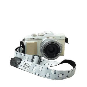 カメラストラップ camera strap　一眼レフ　ミラーレス一眼用　ムラ染めミニシープ　フリータイプ MI-NA ミーナ　かわいい　おしゃれ｜mi-na