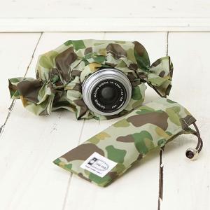 ミラーレス用　レインカバー　「カメラのレインコートミニ」　カモフラージュグリーン