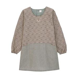 NISHIKI 割烹着 Big mama 動きやすい ショート丈 レディース ポケット付き 袖付きエプロン kappou (ブラウン