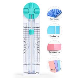 ecraft ペーパートリマー クラフトペーパーカッター 4スタイル 多機能スクラップブックツール ダイヤルブレード付き ストレート、ウェーブ、