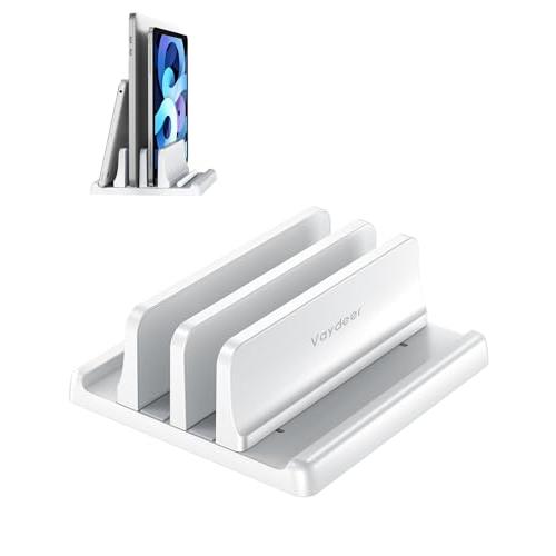 VAYDEER ノートパソコン スタンド PCスタンド 縦置き ２台収納 ホルダー幅調整 ABS樹脂...