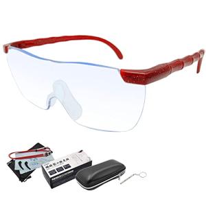 GOKEI 拡大鏡 ルーペ 1.6倍 7点セット ブルーライトカット 拡大ループ メガネ型ルーペ メガネ型拡大ルーペ 読書用 メガネタイプの拡大