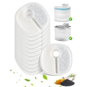 猫自動給水器用フィルター 12個セットペット水飲み器用フィルター ヤシ殻活性炭とイオン樹脂 水軟化 猫水フィルター