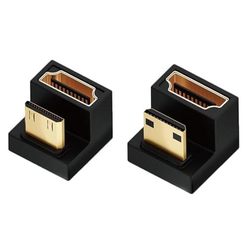 180度角度付きMini HDMI to HDMI 変換アダプタ、8 KミニHDMIオスto HDM...