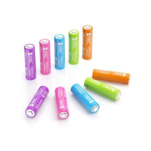 EBL 単3充電池 大容量 2500mAh*10本セット カラフルデザイン 1200回使用 ニッケル水素電池 単三電池 充電池単3