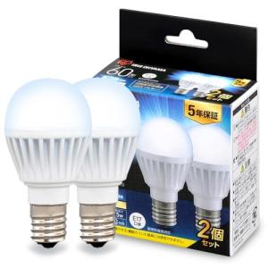 E17アイリスオーヤマ LED電球 昼白色 60W形相当 口金直径17mm 広配光 2個パック 760? 密閉器具対応 LDA7N-G-E17-