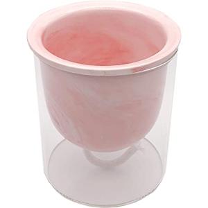 3world 植木鉢 陶器 + ガラスカバー 自動給水 プランター ラグジュアリー デザイン フラワー ポット SW1758マーブル