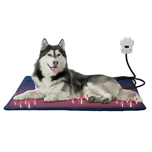 ペット用ホットカーペット 65*40cm ペット用ヒーター 4段タイマー機能 過熱保護 6段階温度調...