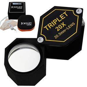 TEKCOPLUS 折りたたみ式 ルーペ 倍率 20倍 20.5mm トリプルレンズ