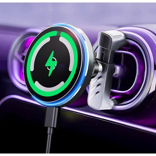 【互換品】2025年モデル&amp;QI2充電&amp;99%円形?口対応WOGMAS スマホホルダー 車 マグネッ...