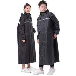 BUQIREN レインコート レディース 自転車昇級版ロング丈のおしゃれな レインポンチョ 軽量 リュックにも対応 反射テープ 収納袋付き レイ